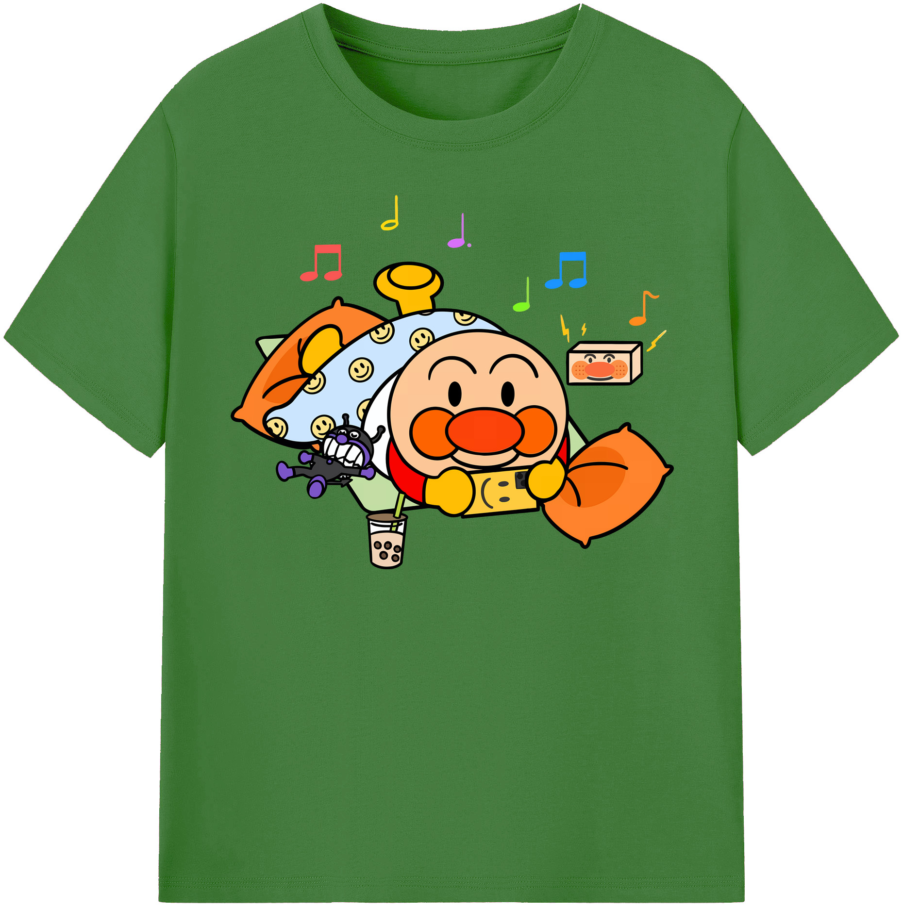 （画像用） アンパンマン Anpanman レディースカジュアルプリントTシャツ（綿100％）